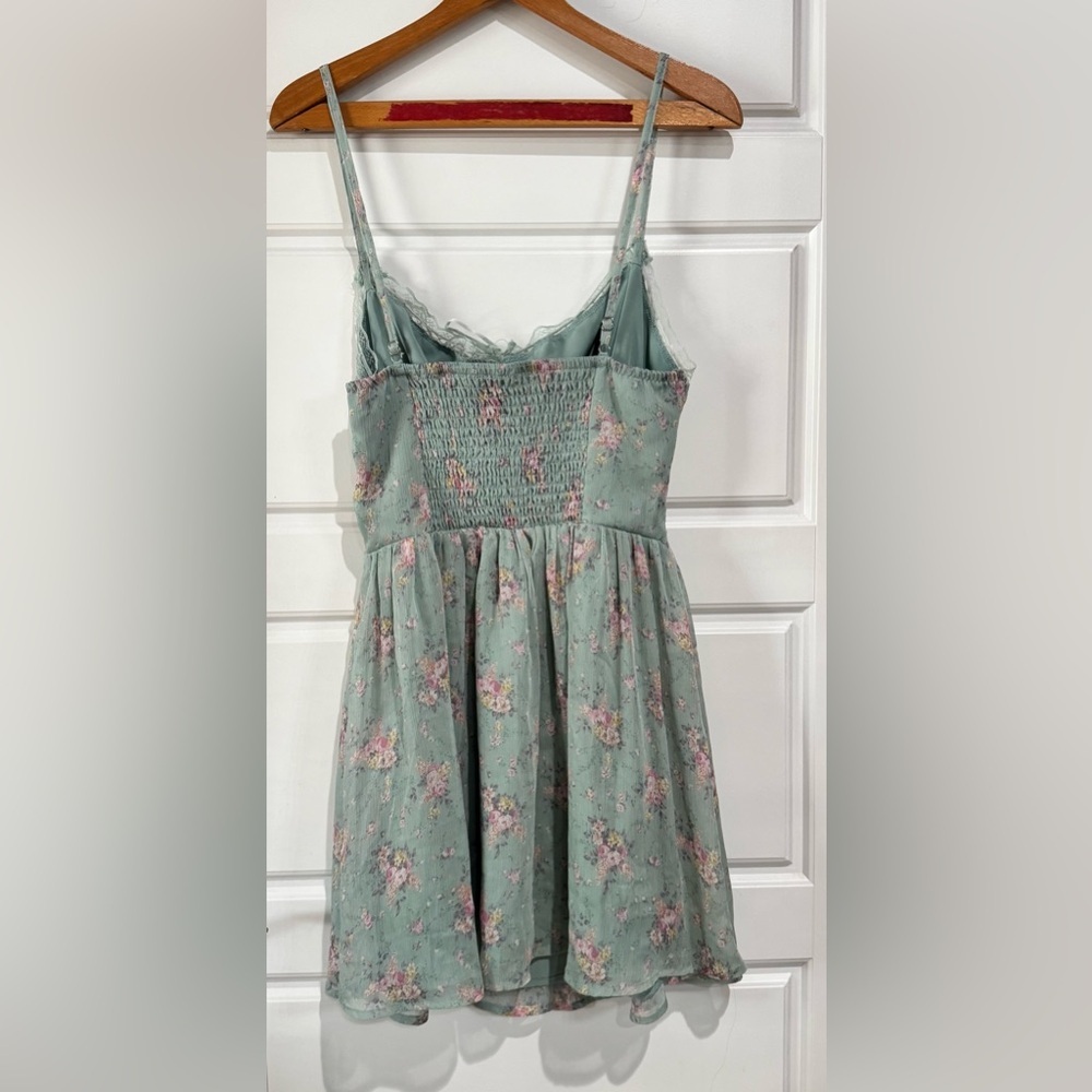 Lulu's Light Blue Floral Lace Chemise - Picture 4 of 7